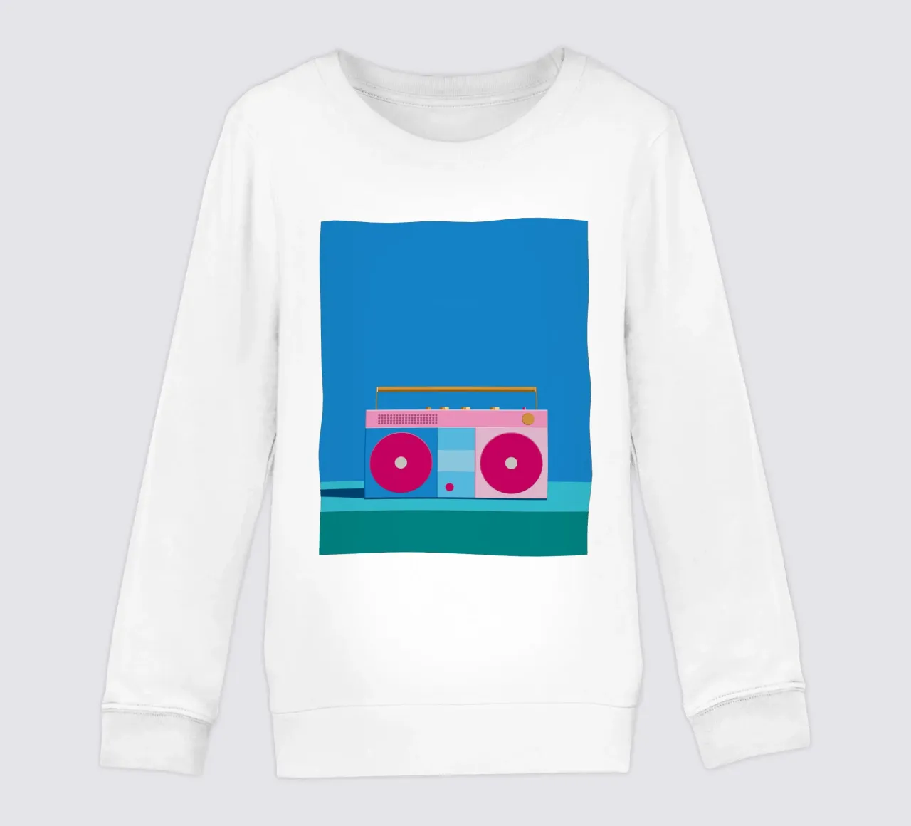 Retro Ghettoblaster Colourblocking felpa bambino da DARIA IVANOVNA