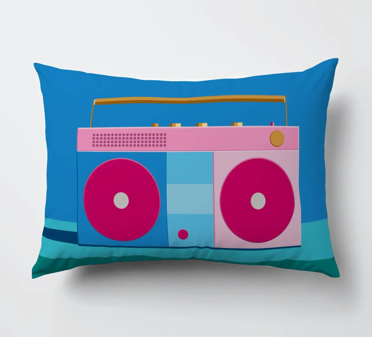Retro Ghettoblaster Colourblocking cuscino da DARIA IVANOVNA