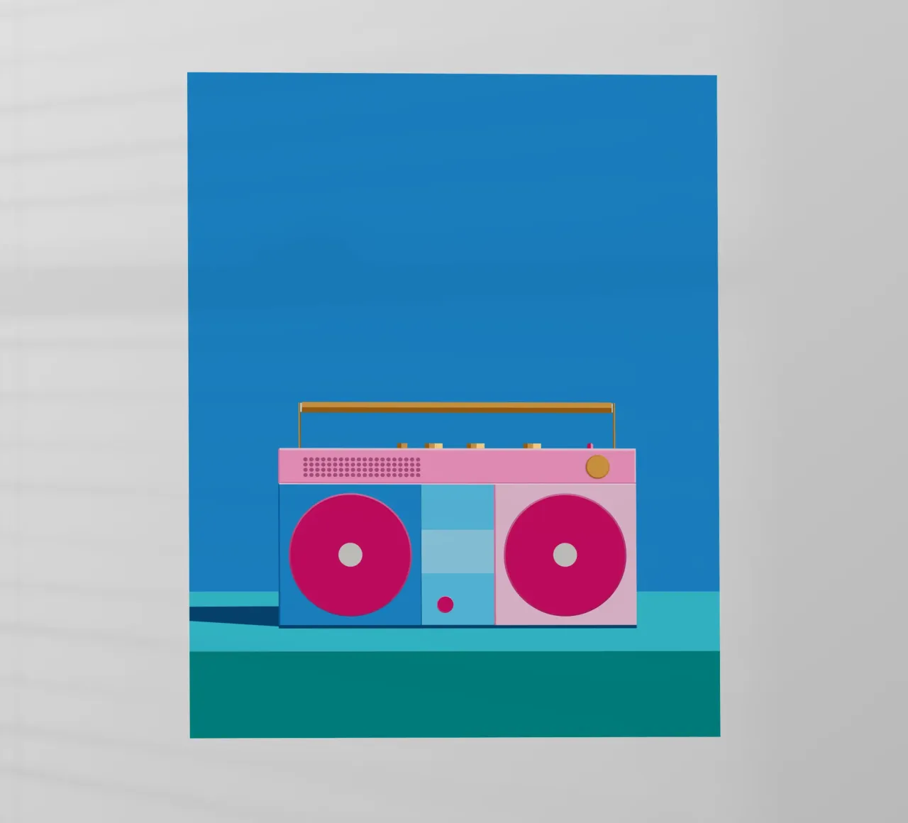 Retro Ghettoblaster Colourblocking pellicola backlit da DARIA IVANOVNA