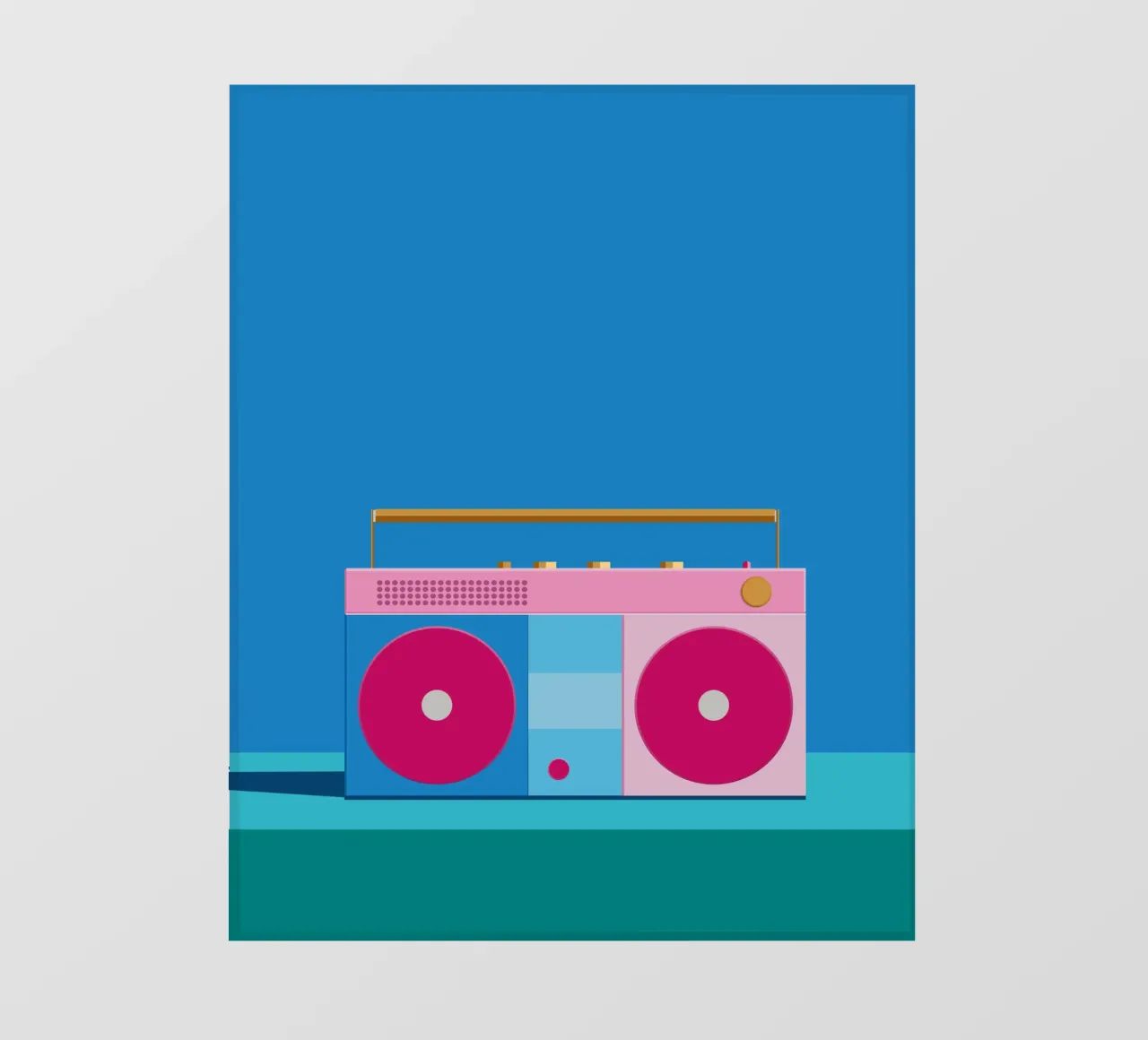 Retro Ghettoblaster Colourblocking pellicola backlit da DARIA IVANOVNA