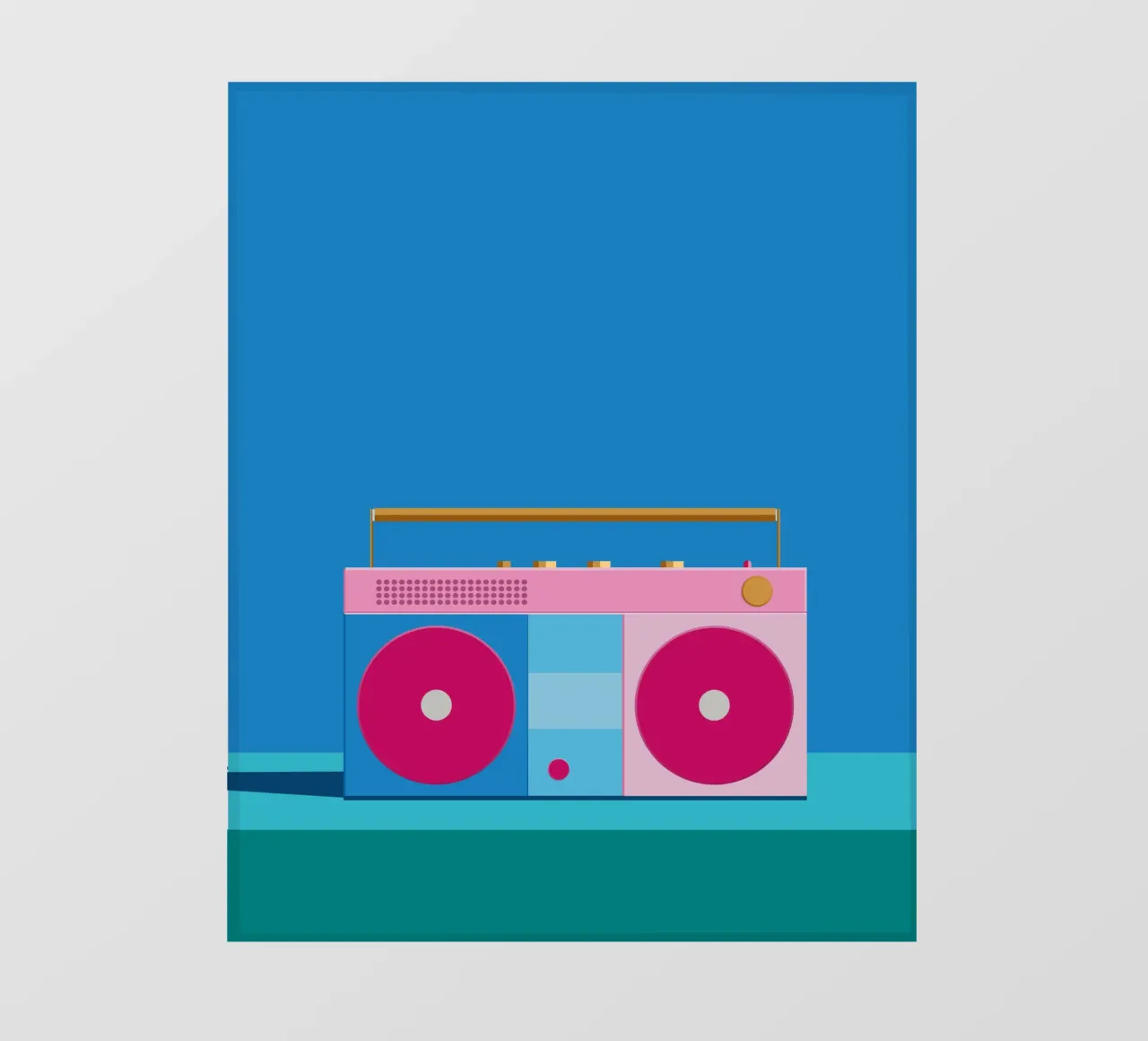 Retro Ghettoblaster Colourblocking telo in pvc da DARIA IVANOVNA