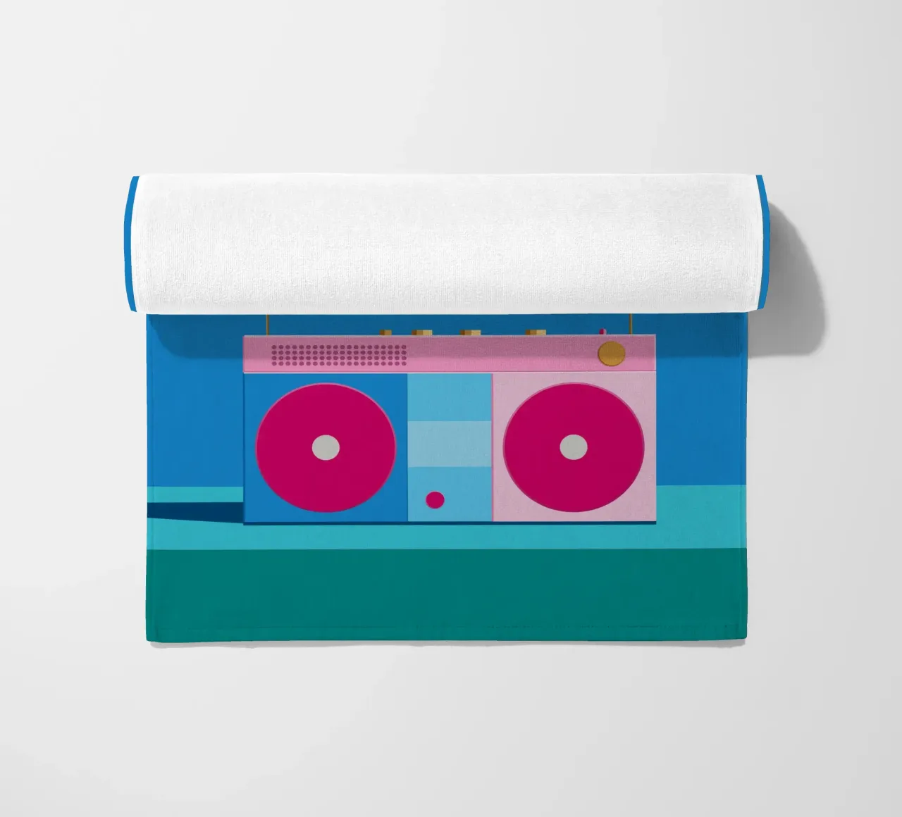 Retro Ghettoblaster Colourblocking telo mare da DARIA IVANOVNA