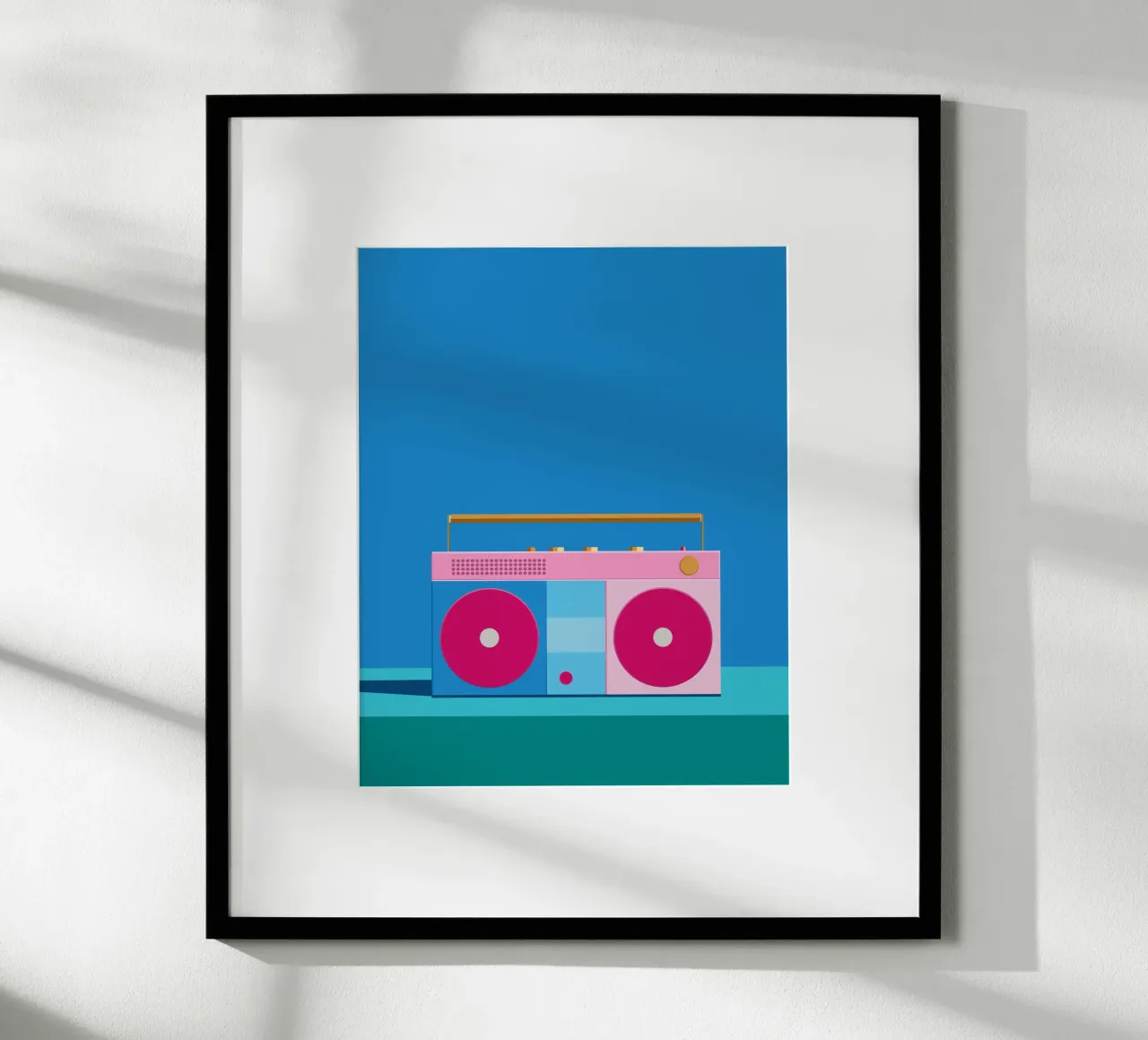 Retro Ghettoblaster Colourblocking carta hahnemühle da DARIA IVANOVNA