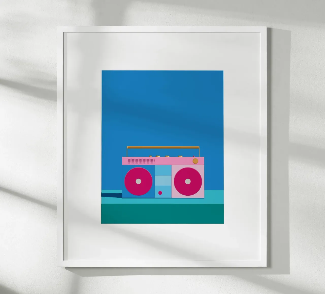 Retro Ghettoblaster Colourblocking carta hahnemühle da DARIA IVANOVNA