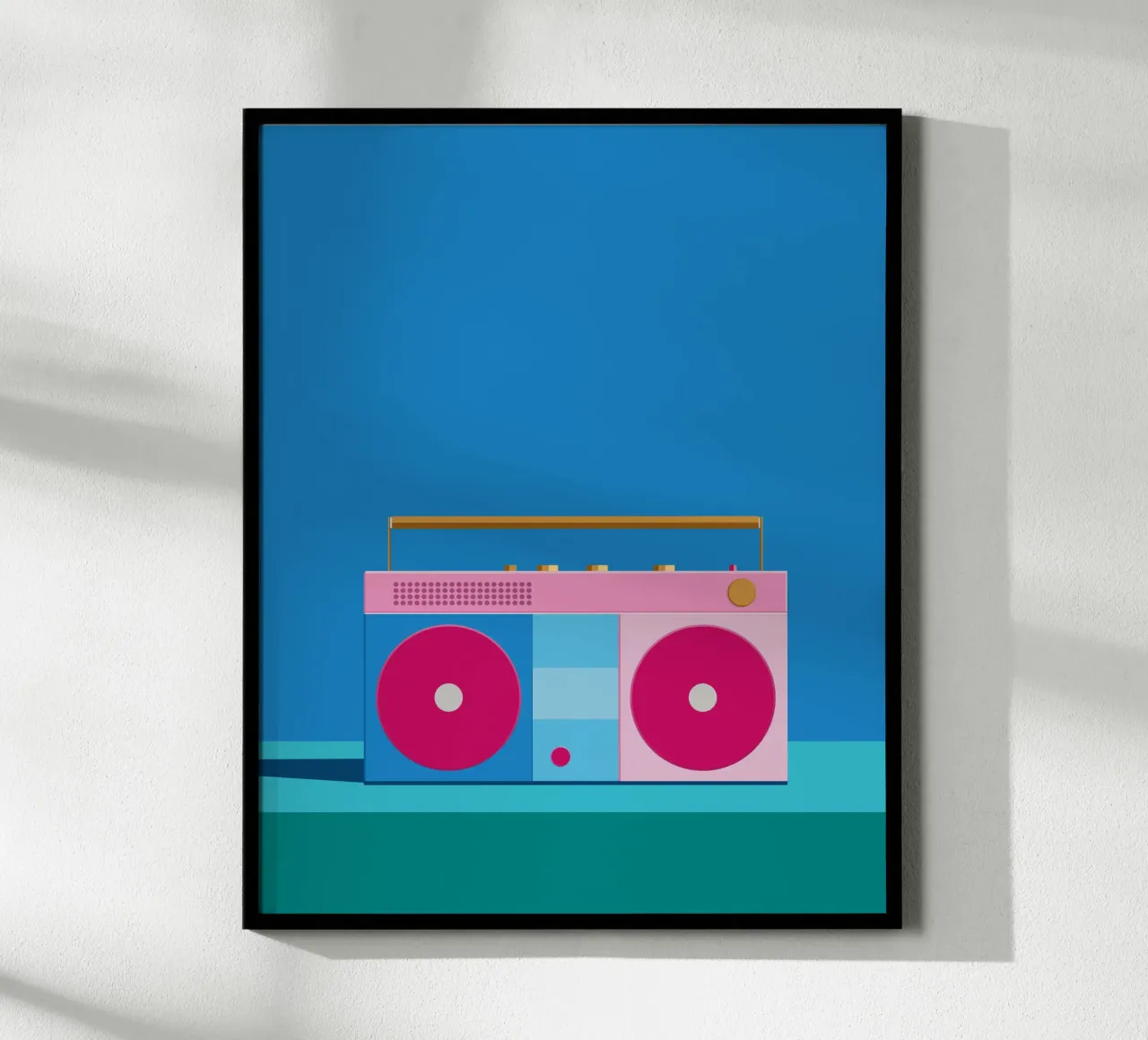 Retro Ghettoblaster Colourblocking carta hahnemühle da DARIA IVANOVNA