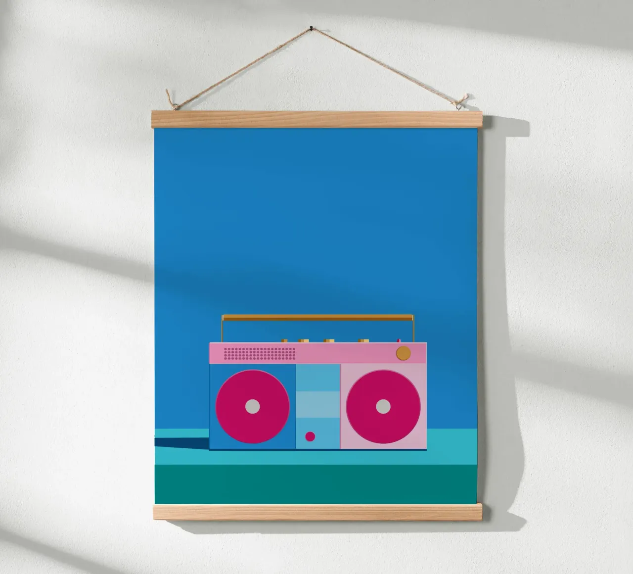 Retro Ghettoblaster Colourblocking carta hahnemühle da DARIA IVANOVNA