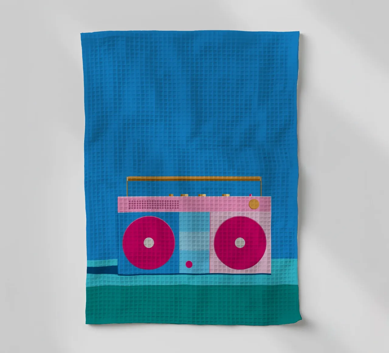 Retro Ghettoblaster Colourblocking canovaccio da cucina da DARIA IVANOVNA