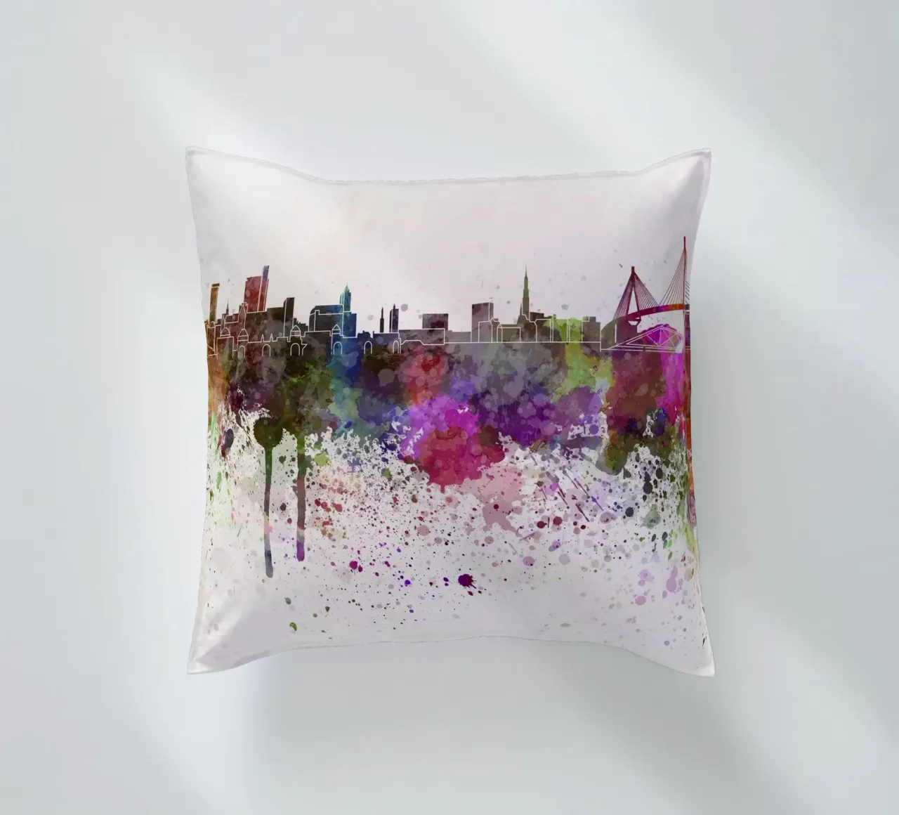 Lo skyline di Amburgo cuscino da 🎁 NOBELART