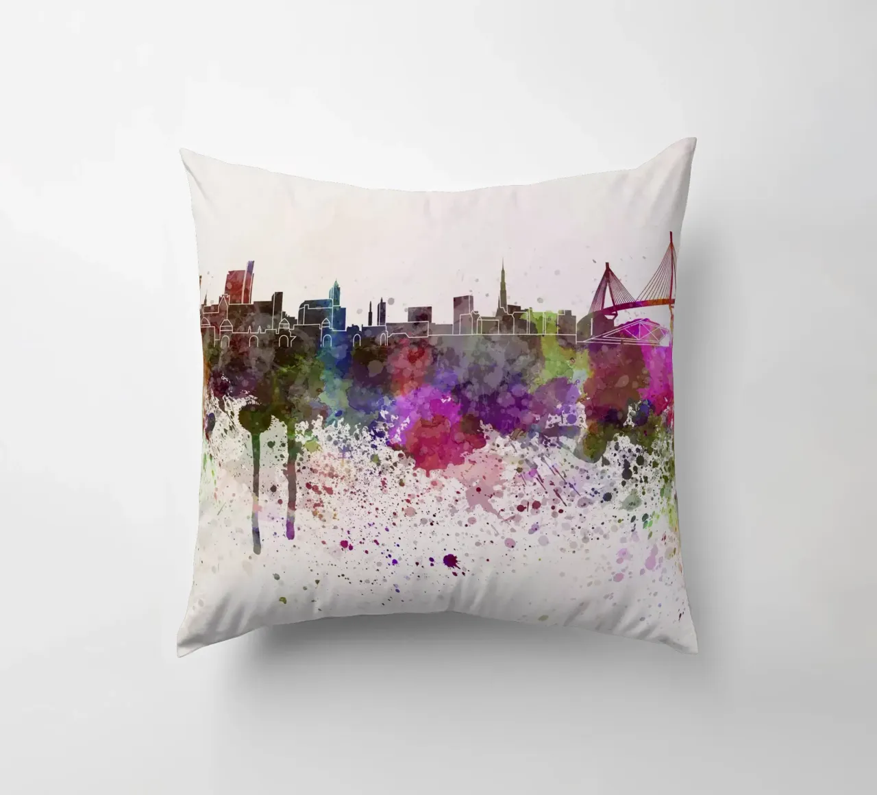Lo skyline di Amburgo cuscino da 🎁 NOBELART