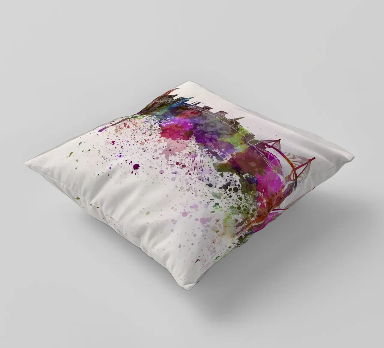 Lo skyline di Amburgo cuscino da 🎁 NOBELART