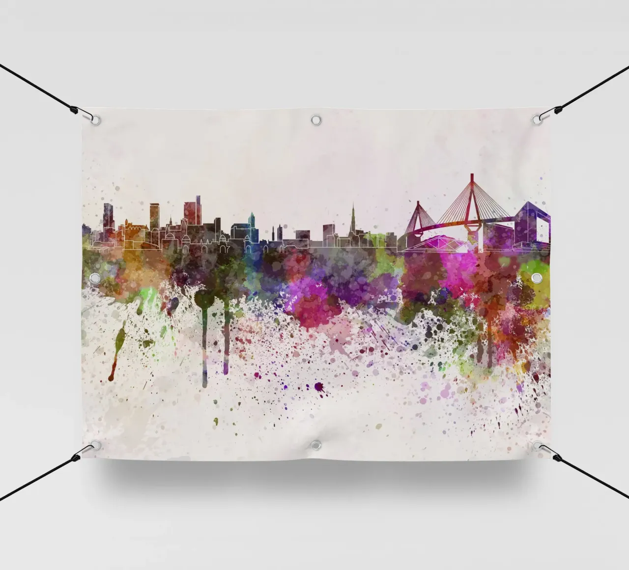 Lo skyline di Amburgo telo in pvc da 🎁 ARTVI-SHOP