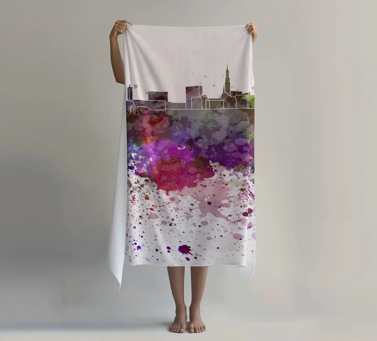 Lo skyline di Amburgo telo mare da 🎁 NOBELART