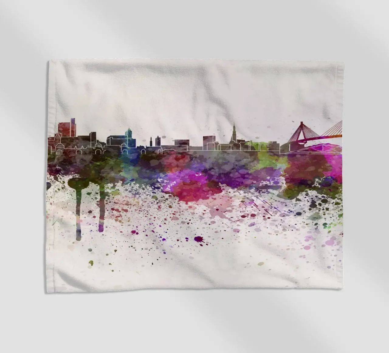 Lo skyline di Amburgo telo mare da 🎁 NOBELART
