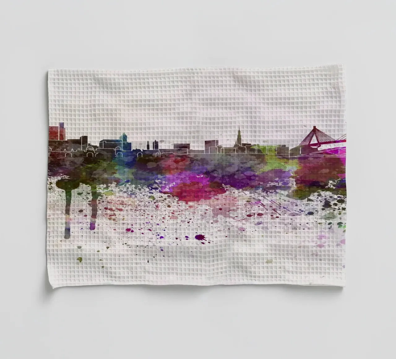 Lo skyline di Amburgo canovaccio da cucina da 🎁 NOBELART