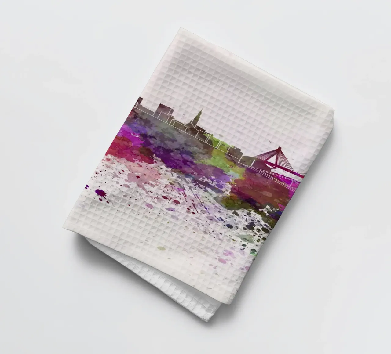 Lo skyline di Amburgo canovaccio da cucina da 🎁 NOBELART
