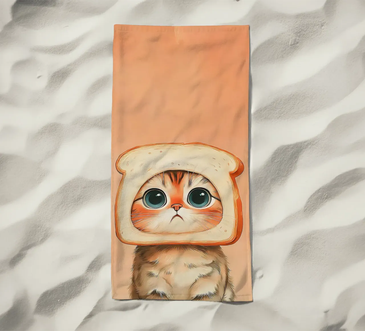 Gatto con cappello da toast telo mare da Alexander Wilson