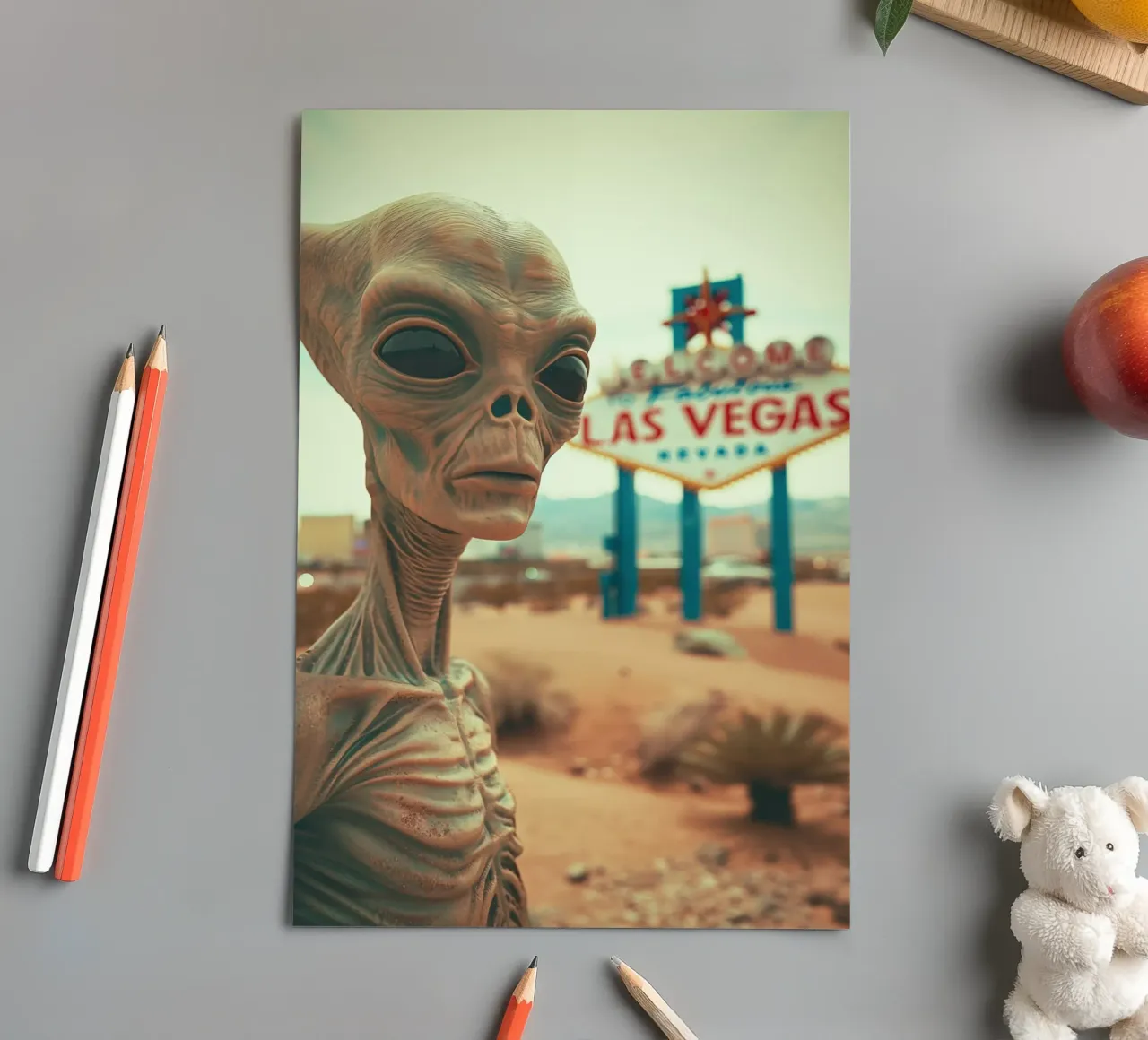 Vintage Alien in Las Vegas foglio adesivo da Autofocus