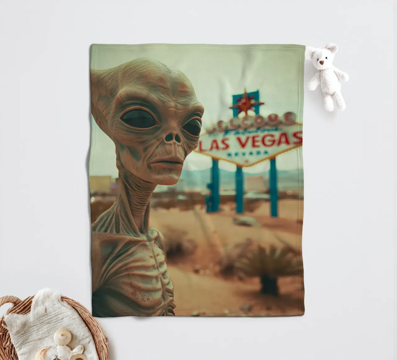 Vintage Alien in Las Vegas coperta in pile da Autofocus
