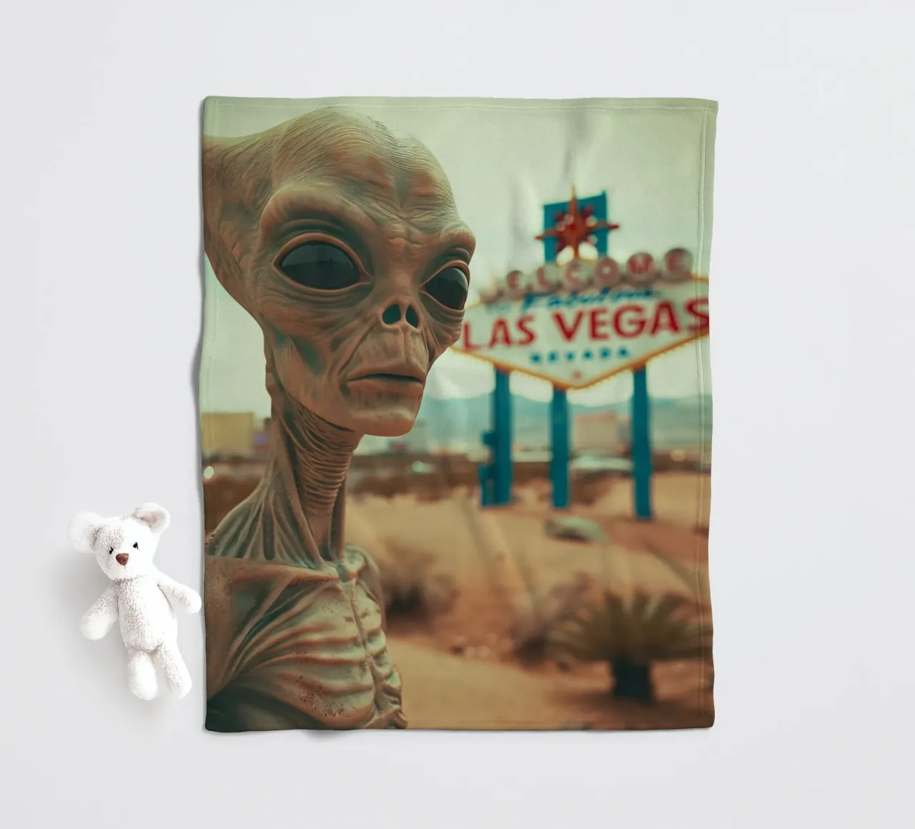 Vintage Alien in Las Vegas coperta in pile da Autofocus