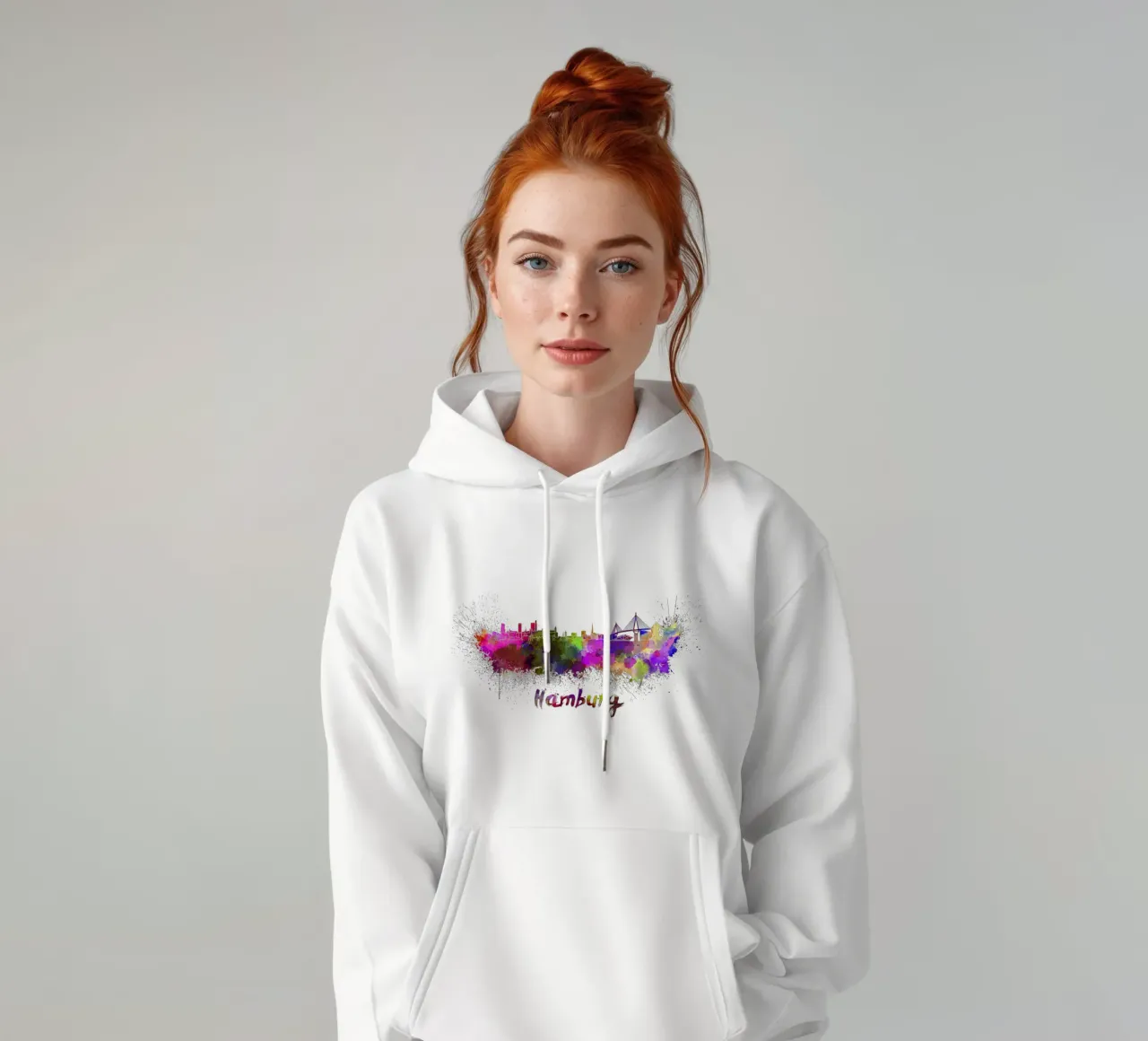 Lo skyline di Amburgo felpa con cappuccio da 🎁 ARTVI-SHOP