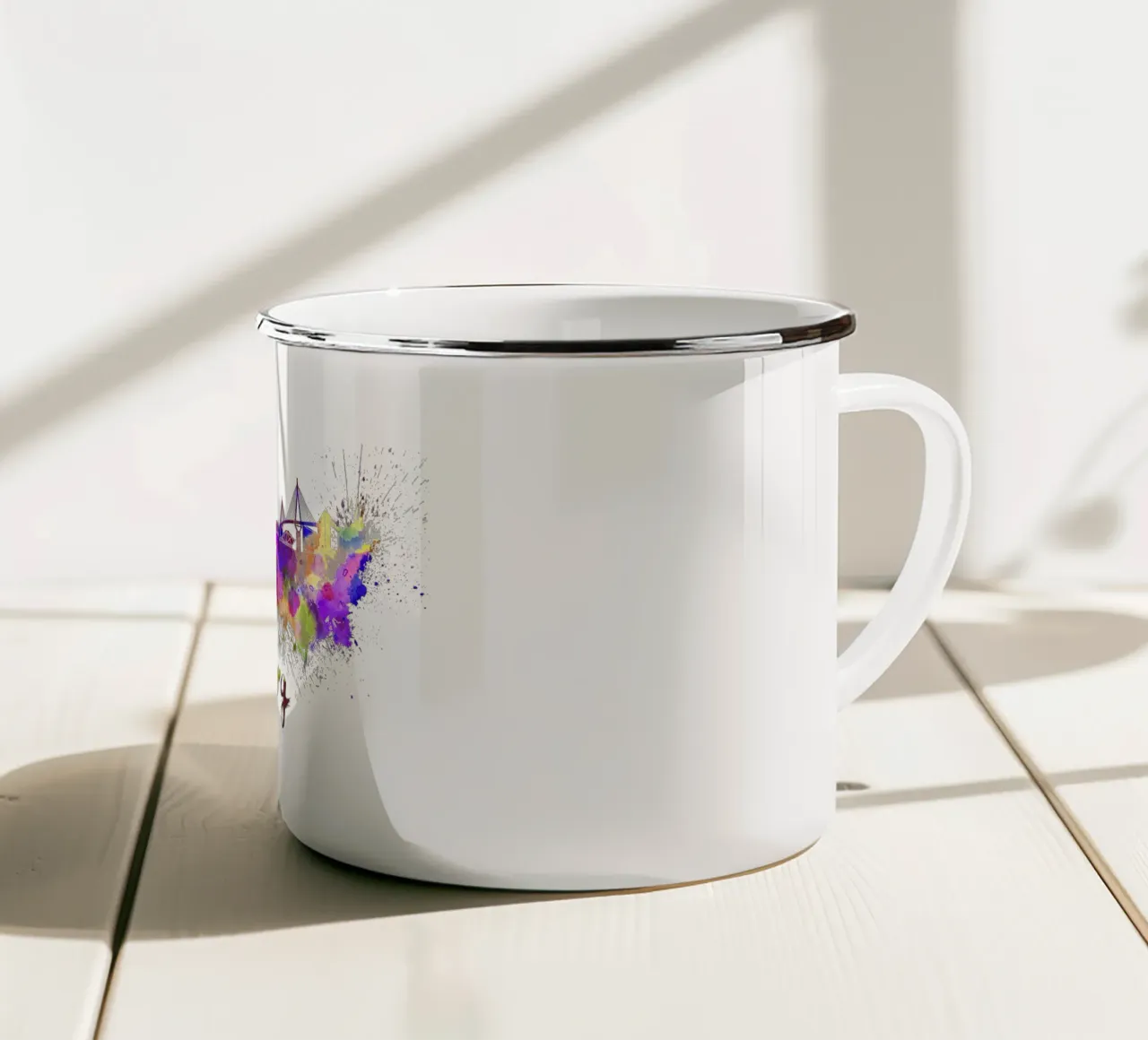 Lo skyline di Amburgo tazza in smalto da 🎁 ARTVI-SHOP
