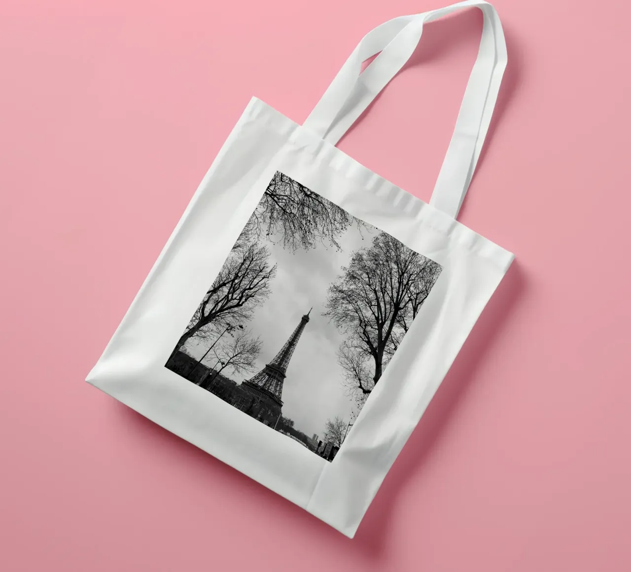 Eiffel n&b borsa in juta da chloxdesign