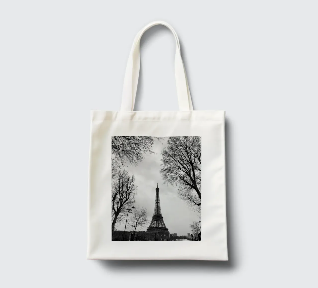 Eiffel n&b borsa in juta da chloxdesign