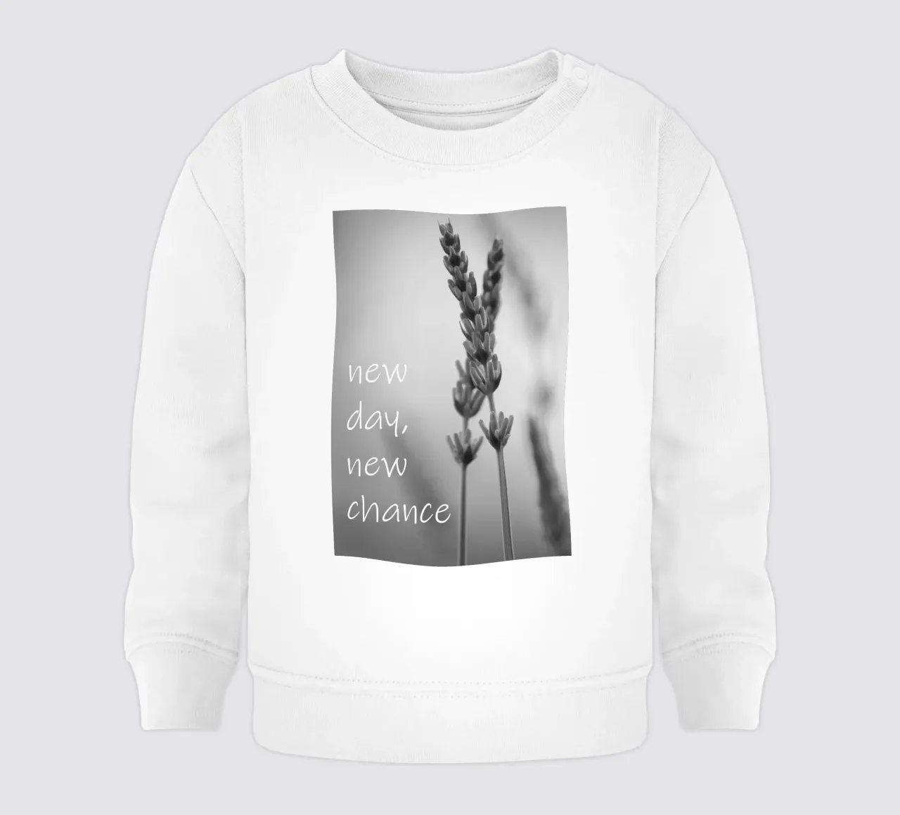 Fiore di prato in bianco e nero con scritta felpa neonato da Something for you