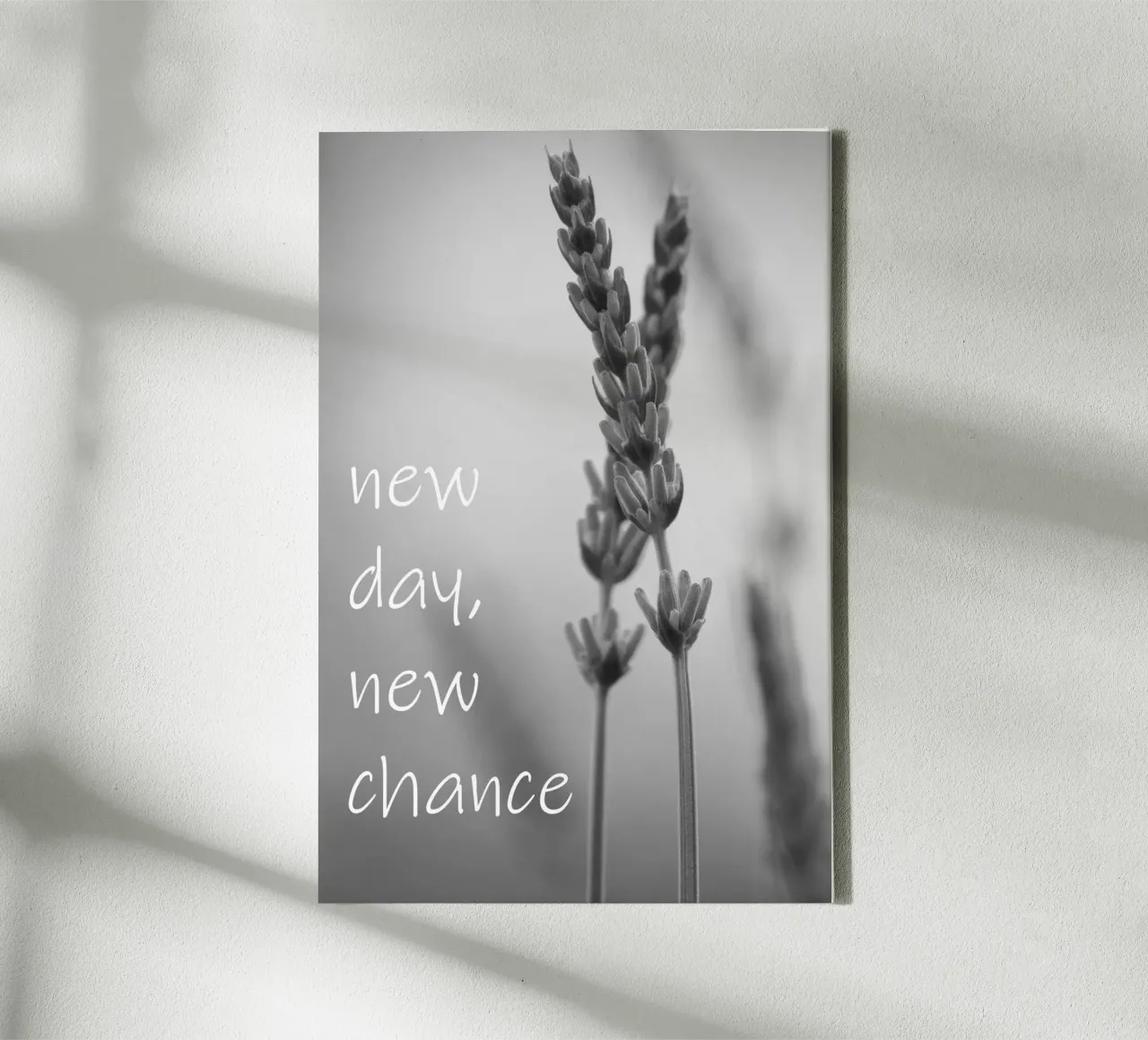 Meadow flower in black and white with a saying canvas by Something for you