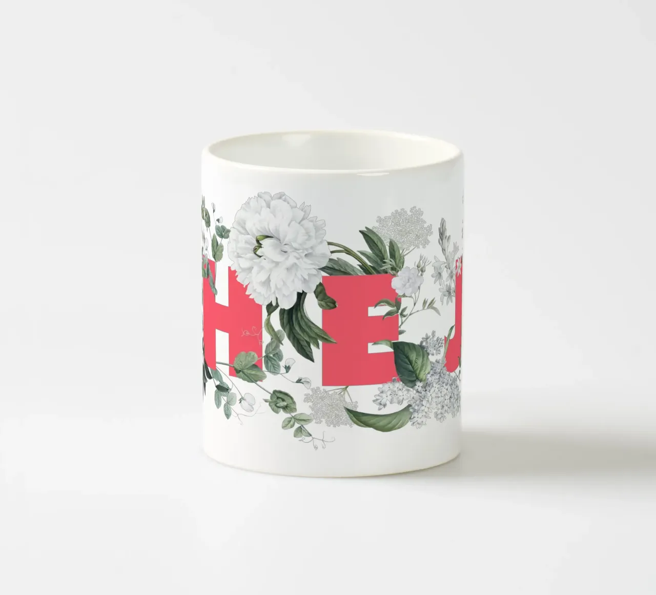 Hej Fiori e Insetti Rosso Bianco tazza in ceramica da Studio Frances M