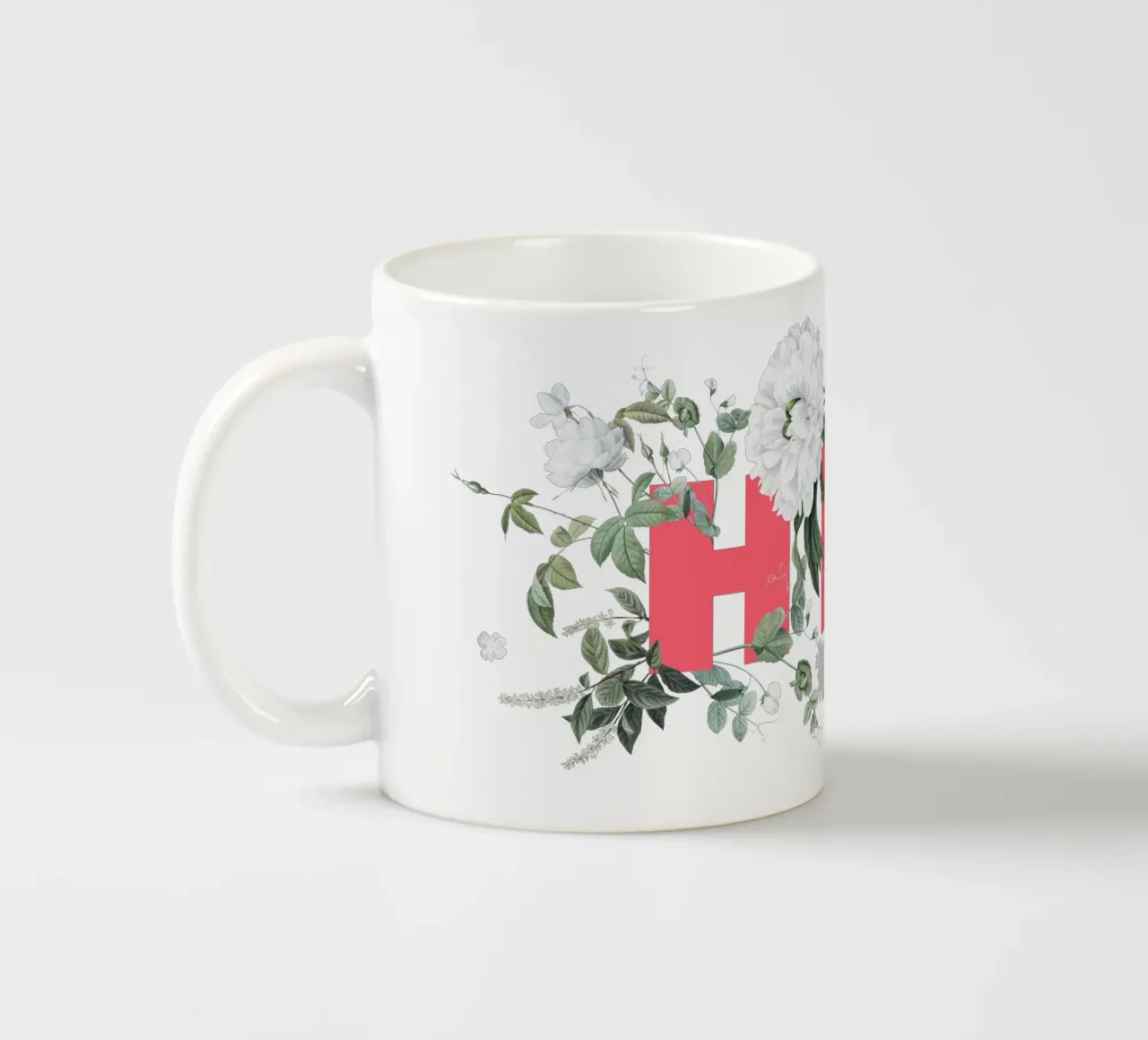 Hej Fiori e Insetti Rosso Bianco tazza in ceramica da Studio Frances M