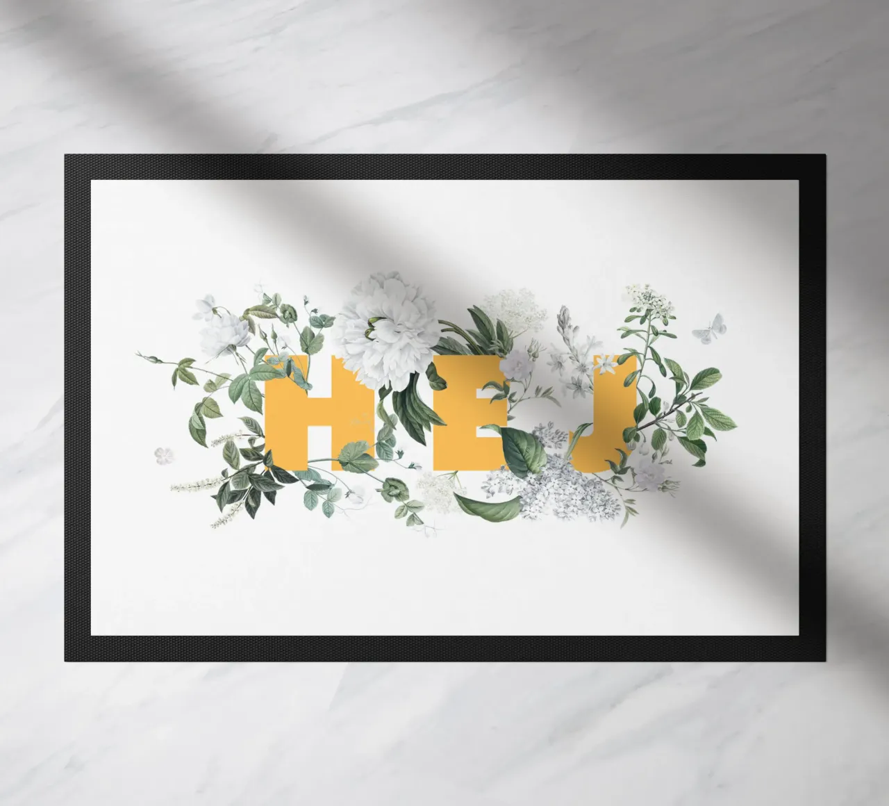 Hej Fiori e Insetti Giallo Bianco zerbino da Studio Frances M