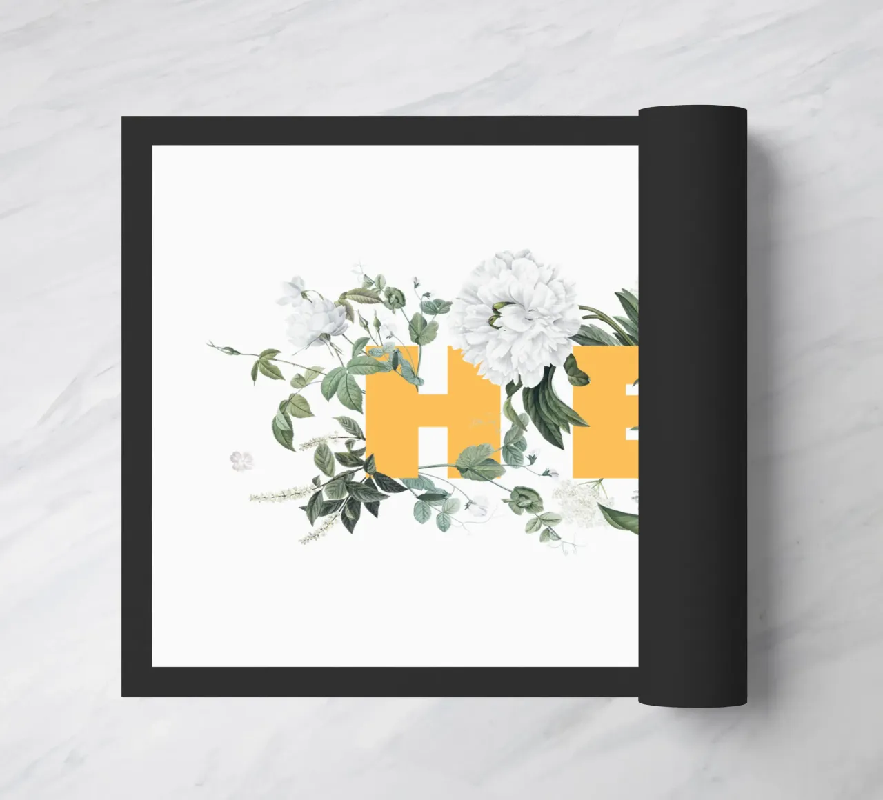 Hej Fiori e Insetti Giallo Bianco zerbino da Studio Frances M