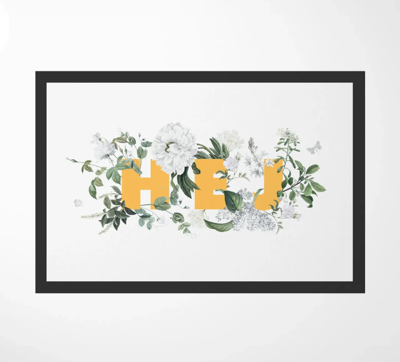 Hej Fiori e Insetti Giallo Bianco zerbino da Studio Frances M