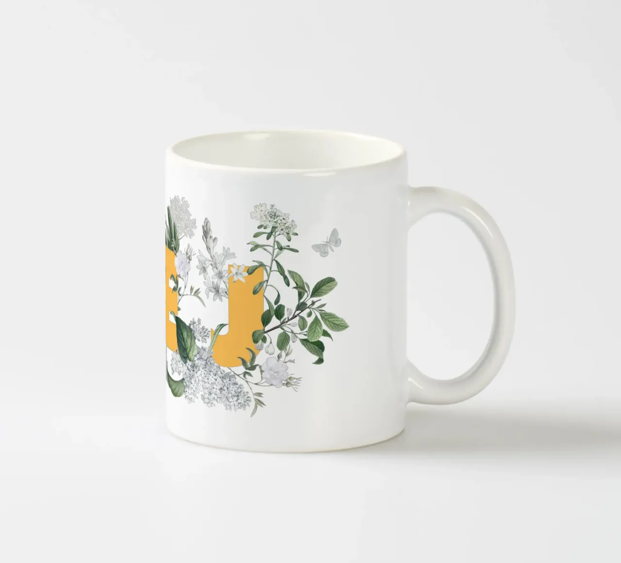 Hej Fiori e Insetti Giallo Bianco tazza in ceramica da Studio Frances M