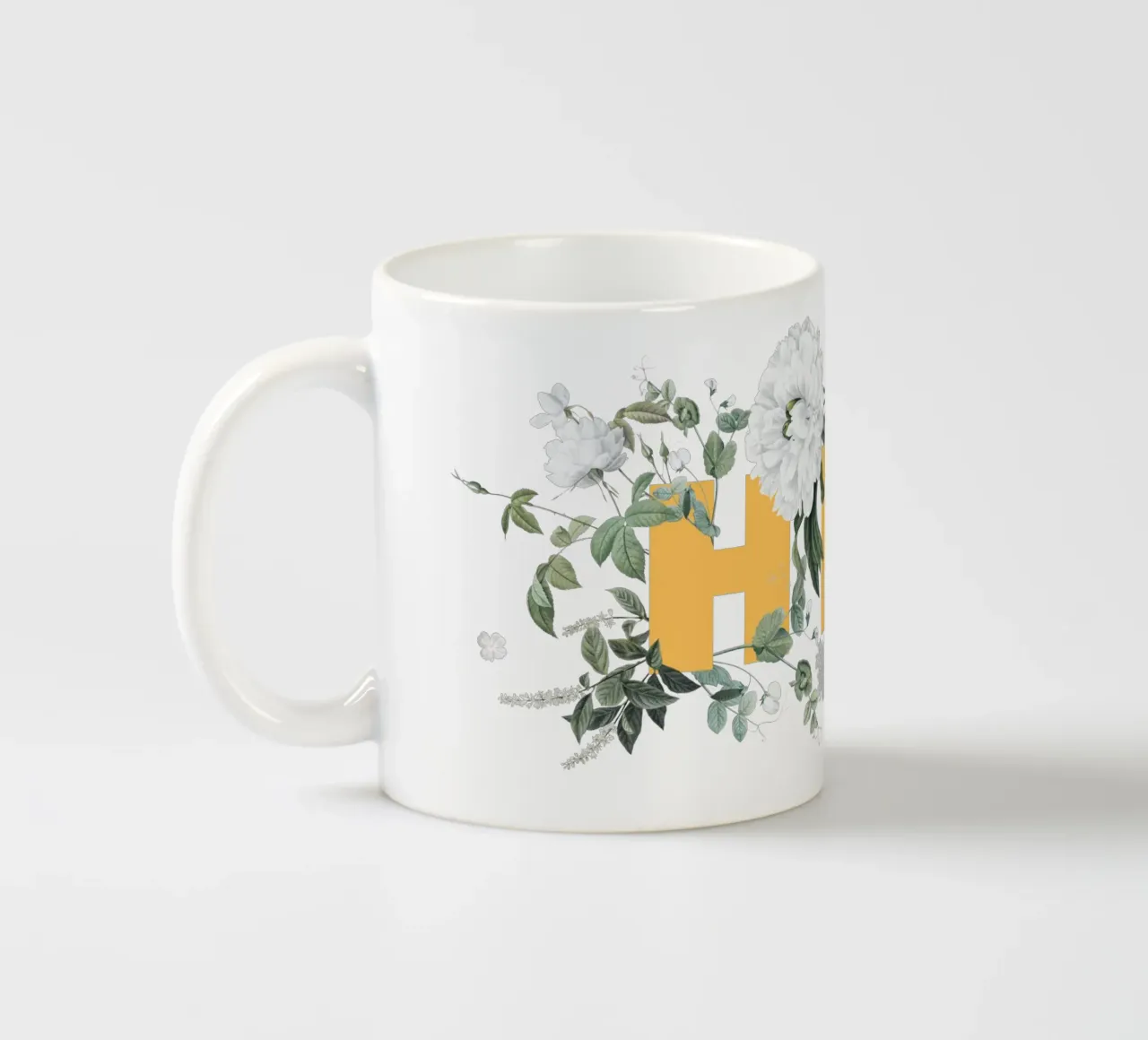 Hej Fiori e Insetti Giallo Bianco tazza in ceramica da Studio Frances M