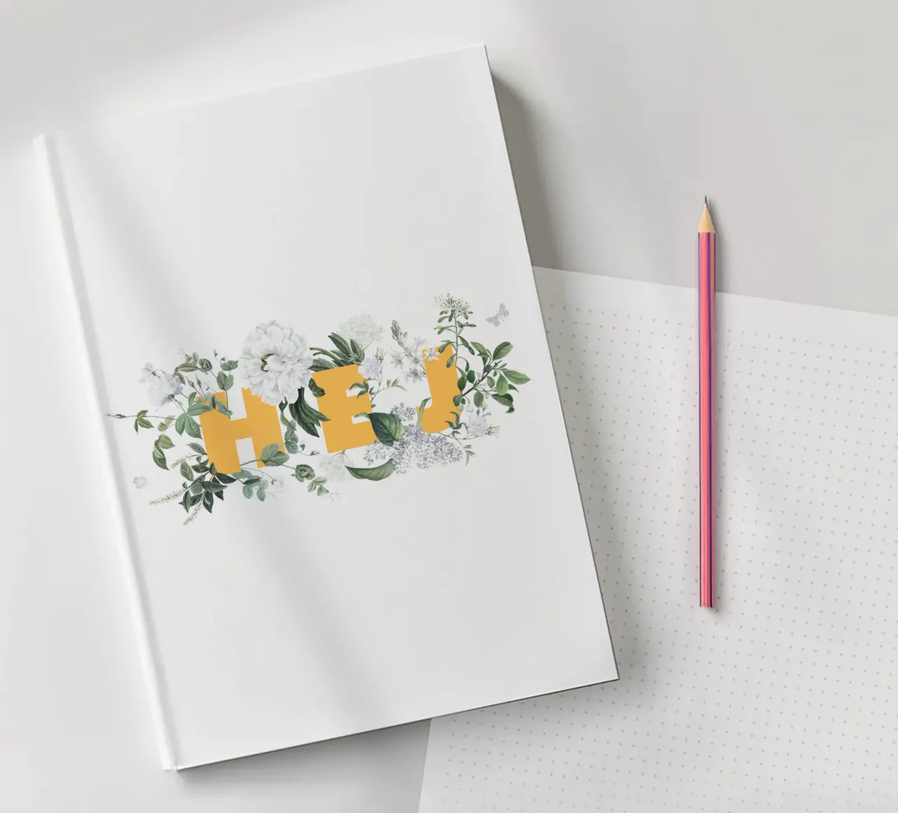 Hej Fleurs & Insectes Jaune Blanc carnet de notes de Studio Frances M