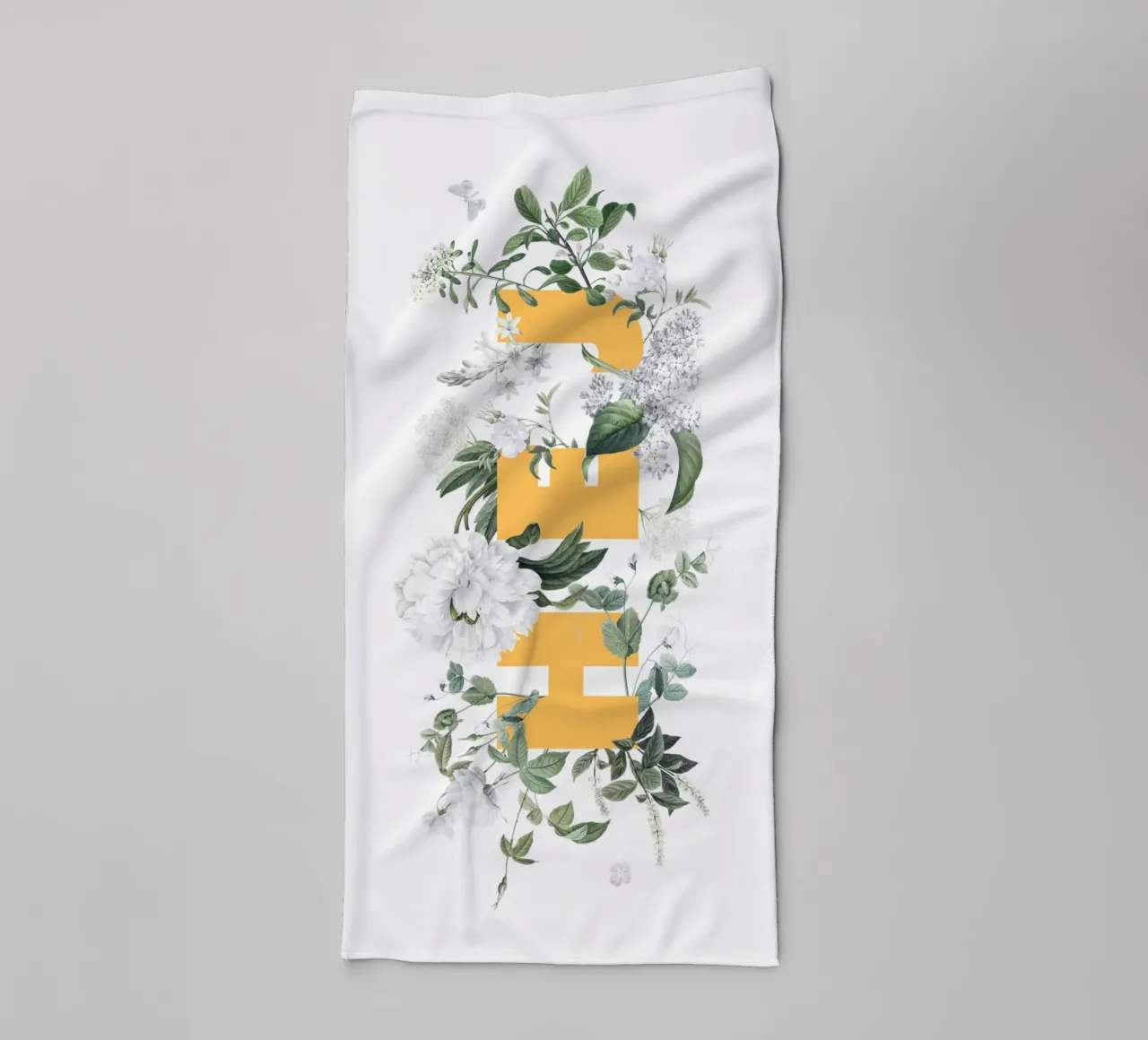 Hej Fleurs & Insectes Jaune Blanc serviette de bain de Studio Frances M