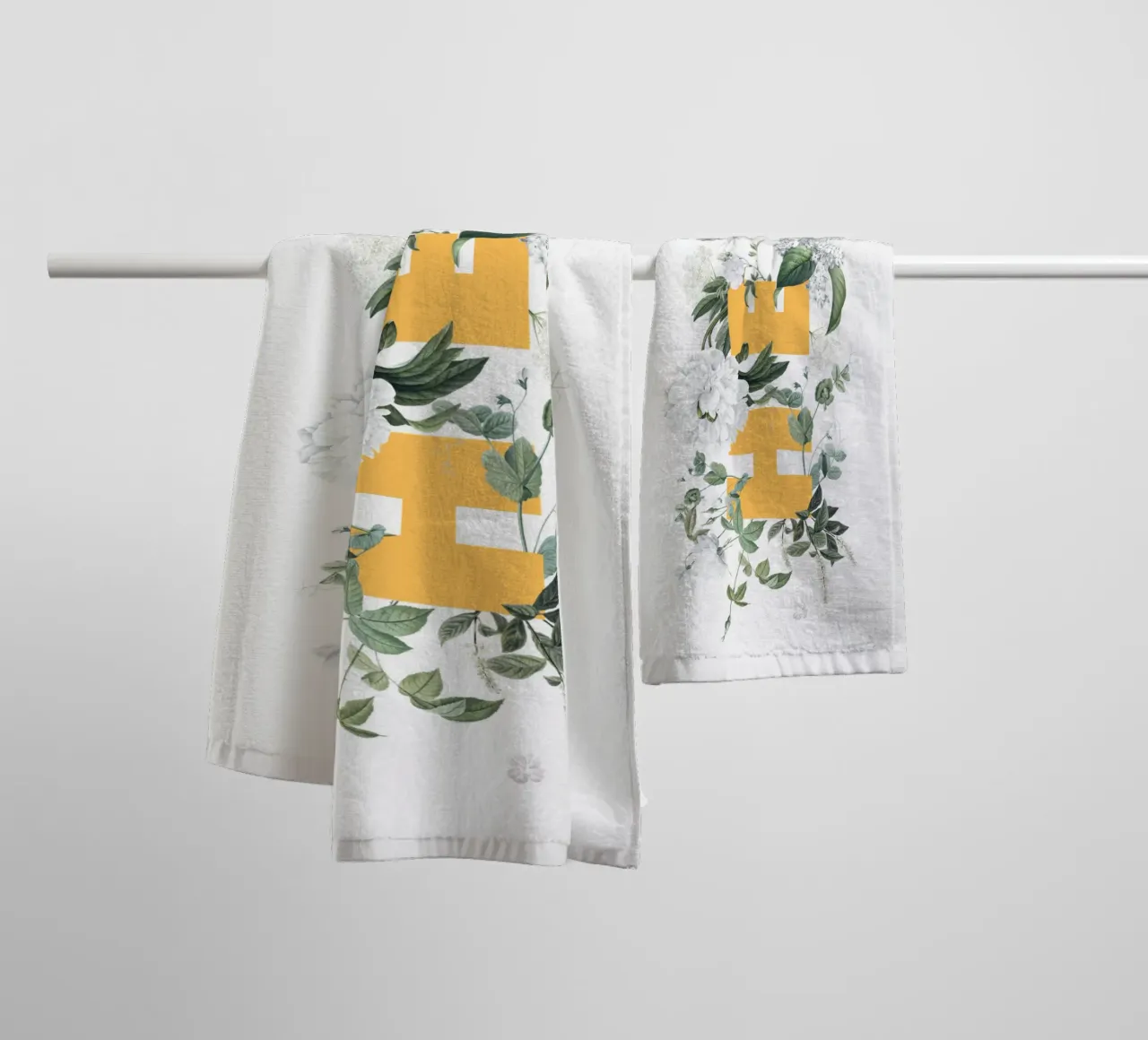 Hej Fleurs & Insectes Jaune Blanc serviette de bain de Studio Frances M