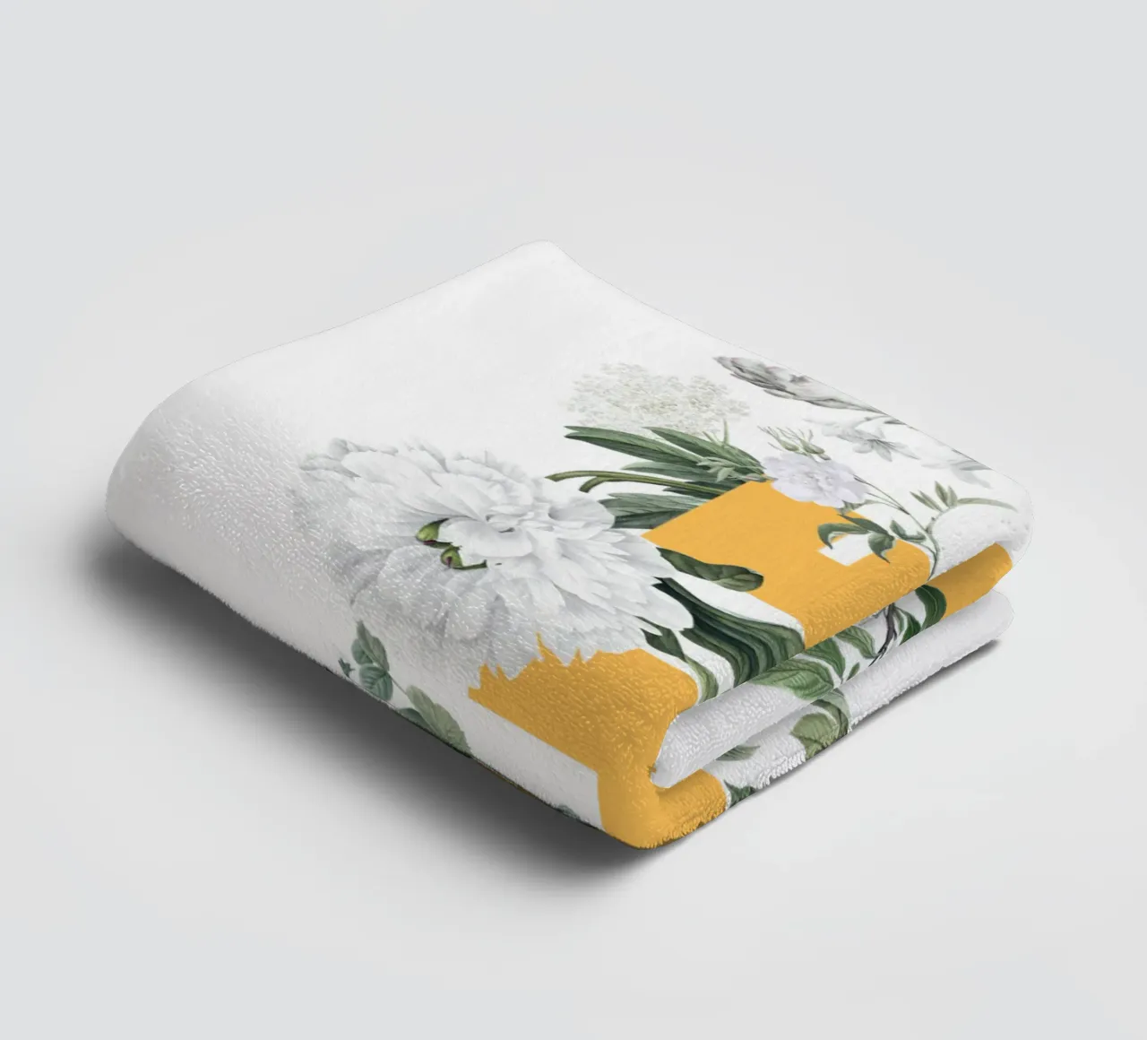 Hej Fleurs & Insectes Jaune Blanc serviette de bain de Studio Frances M