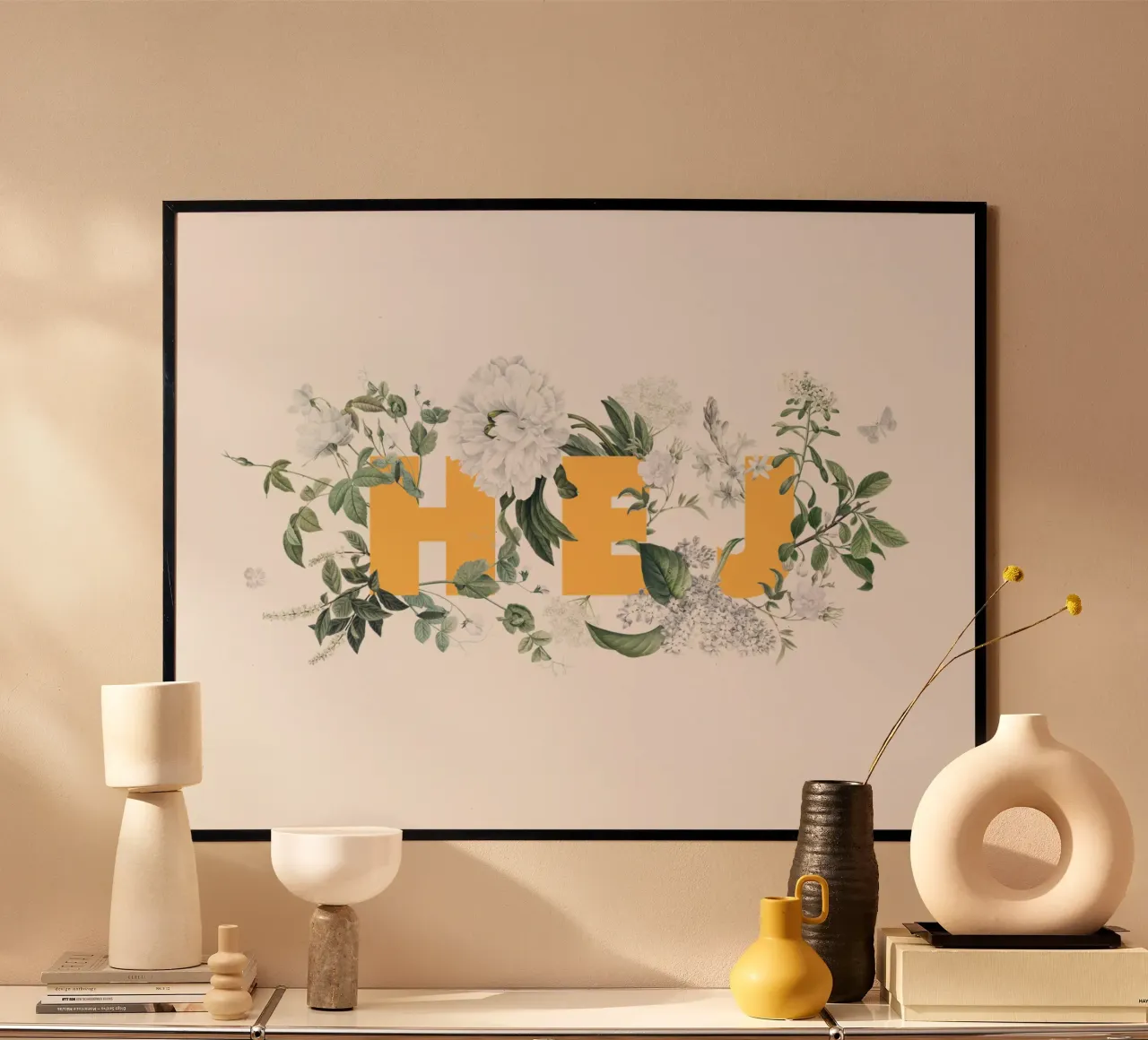 Hej Fleurs & Insectes Jaune Blanc hahnemühle de Studio Frances M