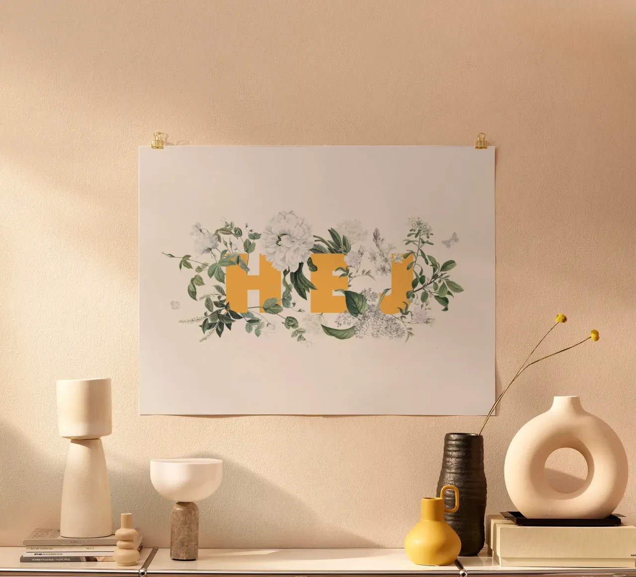 Hej Fleurs & Insectes Jaune Blanc hahnemühle de Studio Frances M