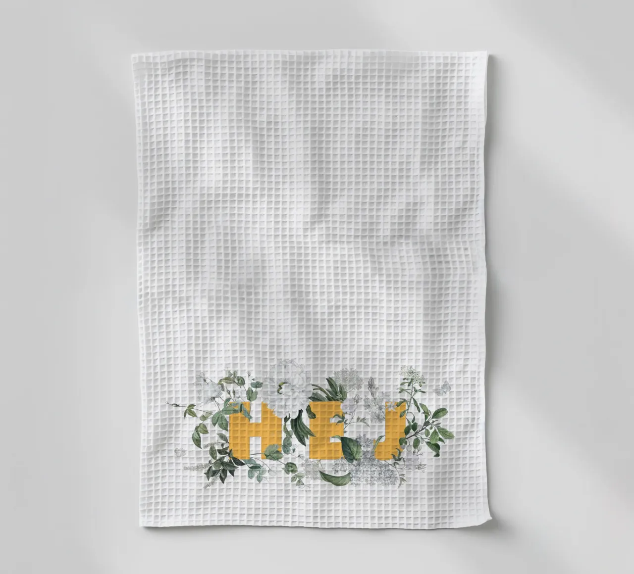 Hej Fleurs & Insectes Jaune Blanc torchon de Studio Frances M