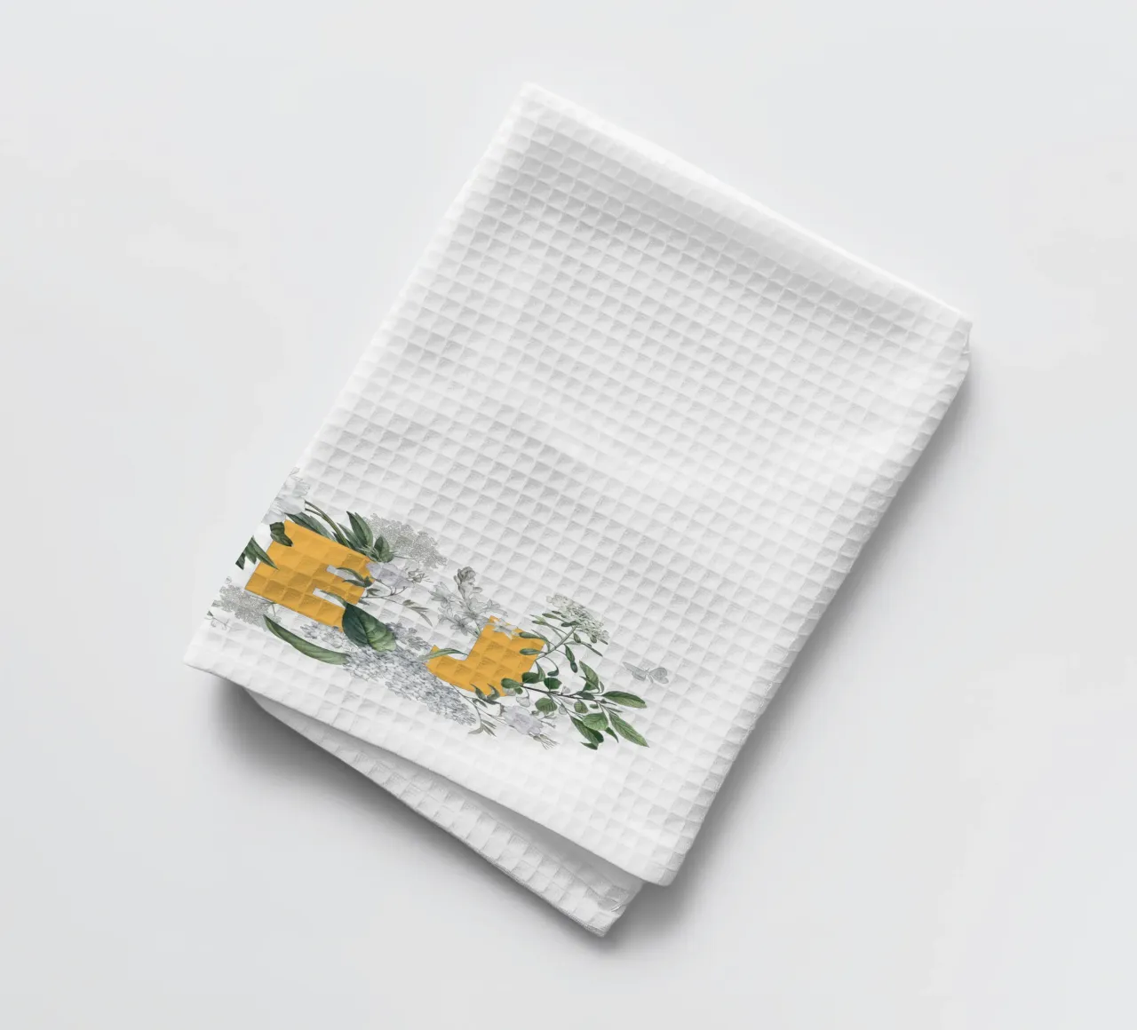 Hej Fleurs & Insectes Jaune Blanc torchon de Studio Frances M