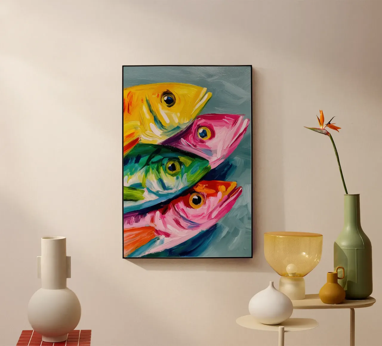 Quattro pesci colorati | Esplosione di colori in mare plexiglass da Autofocus