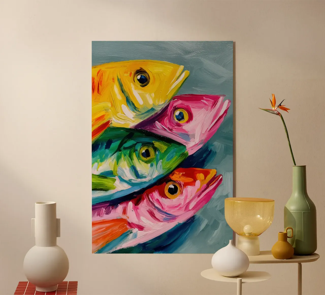 Quattro pesci colorati | Esplosione di colori in mare plexiglass da Autofocus