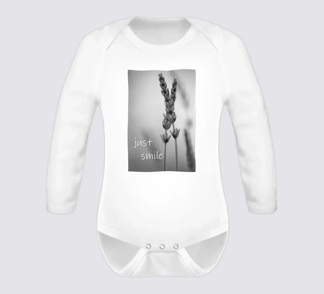 Wiesenblumen in schwarz weiß mit einem Spruch Langarm Babybody von Something for you