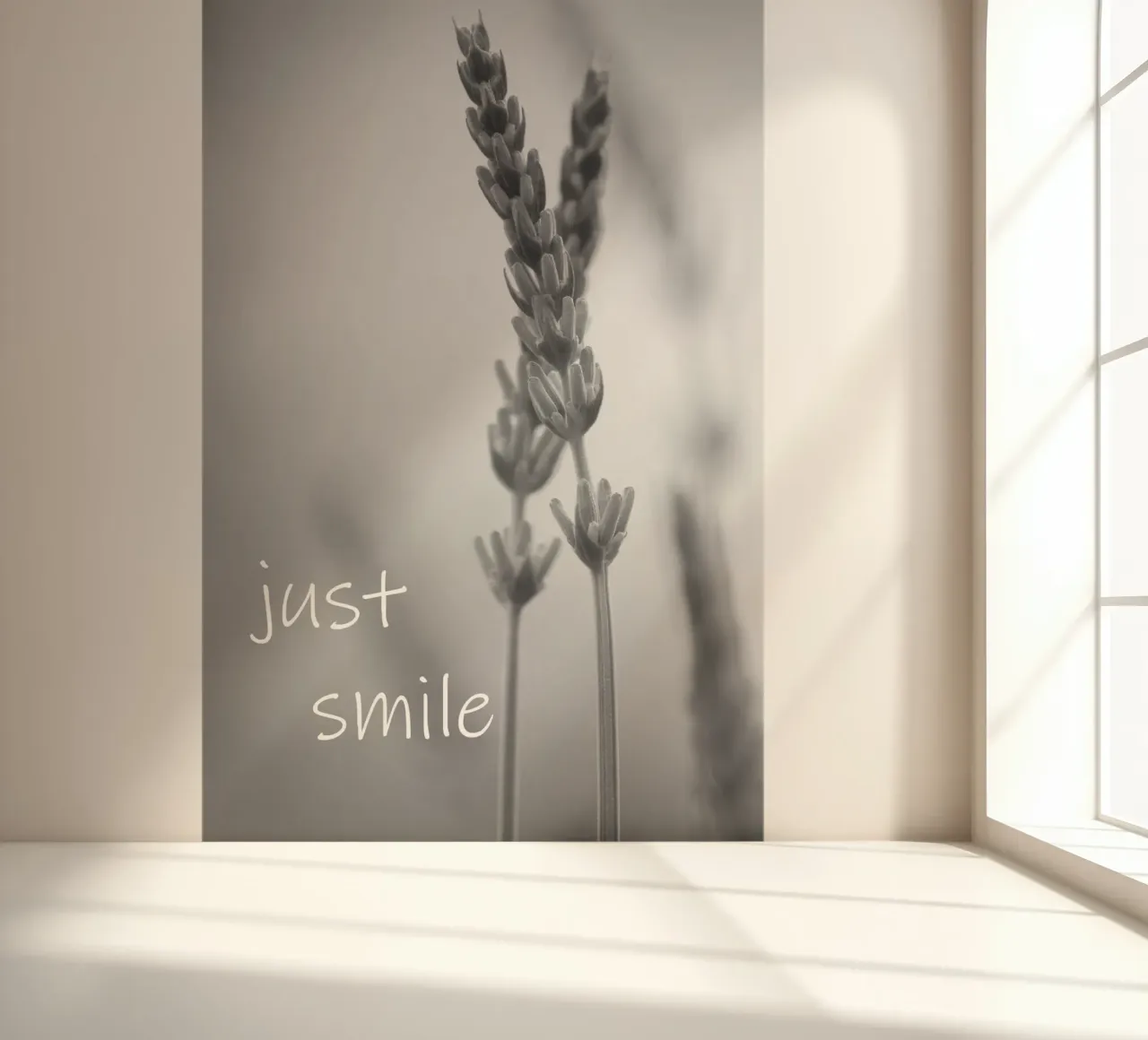 Fleurs des champs en noir et blanc avec un slogan papier peint photo de Something for you