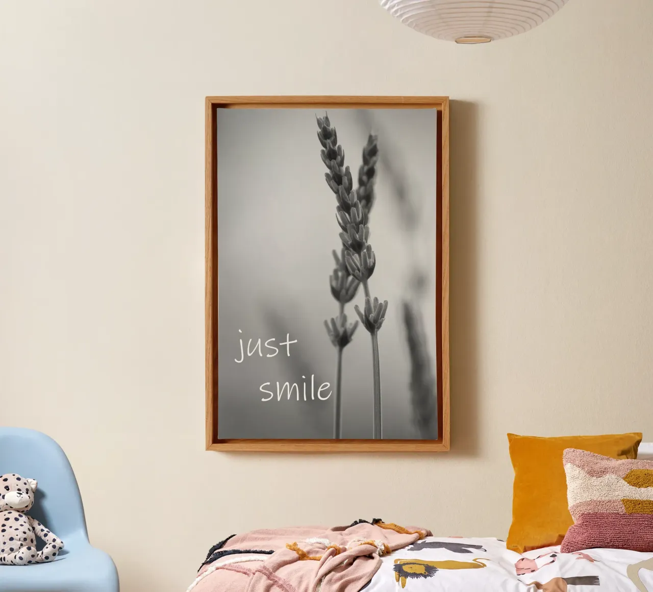 Fiori di campo in bianco e nero con scritta tela da Something for you