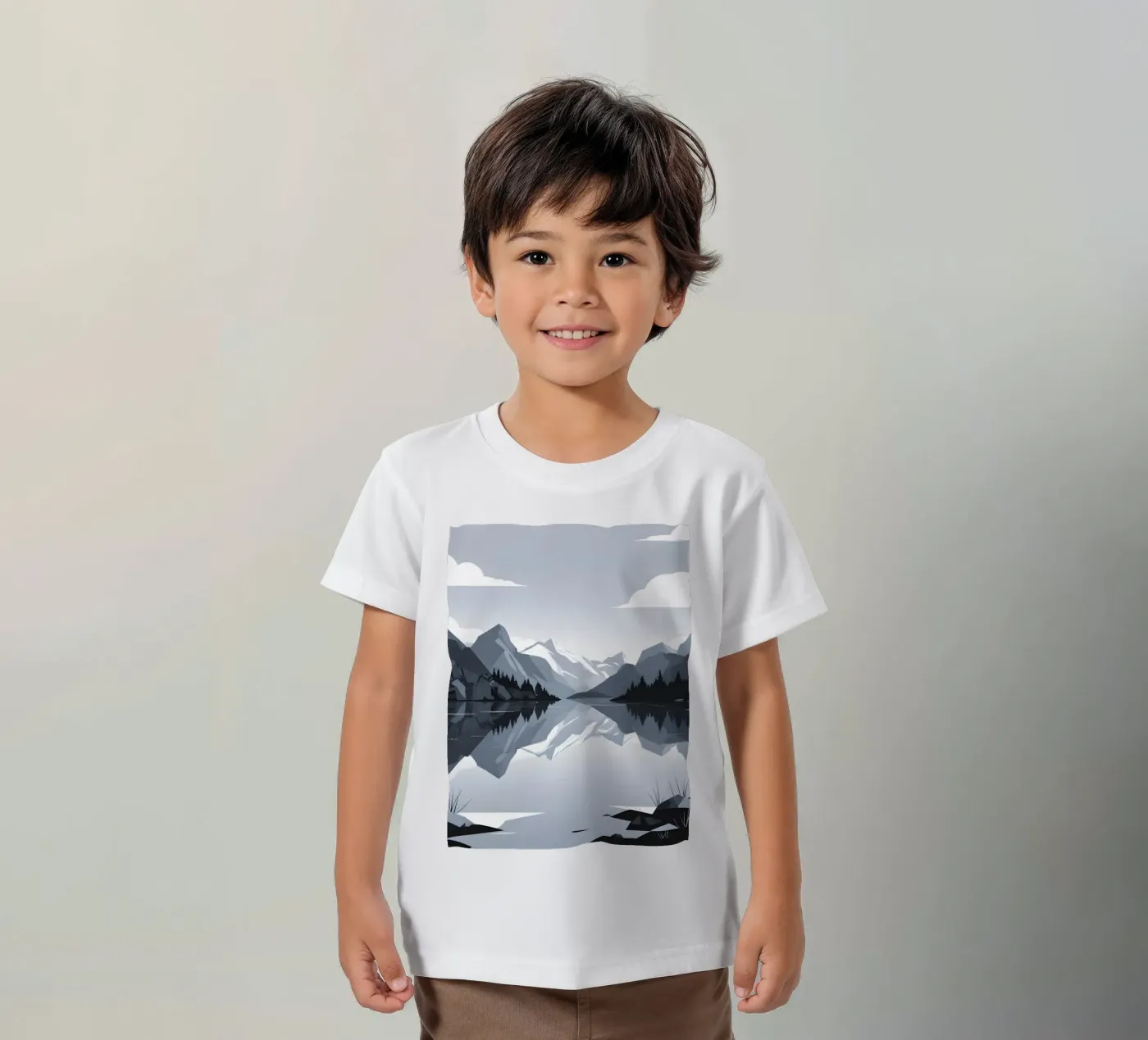 Mountain reflection kids t-shirt by LIFESTYLE OBJECTS